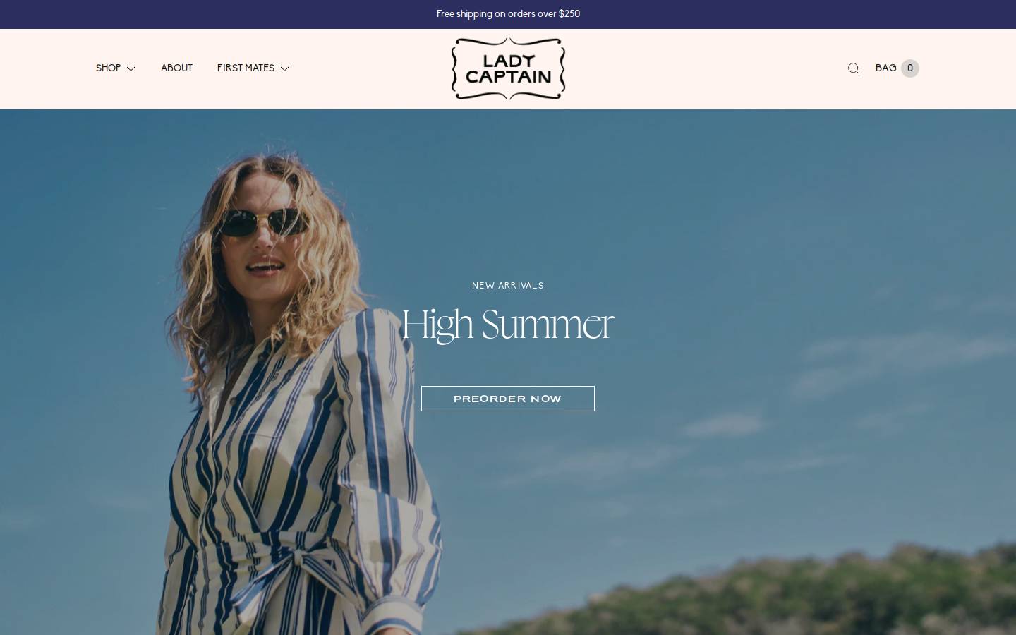 ladycaptain.com homepage screenshot