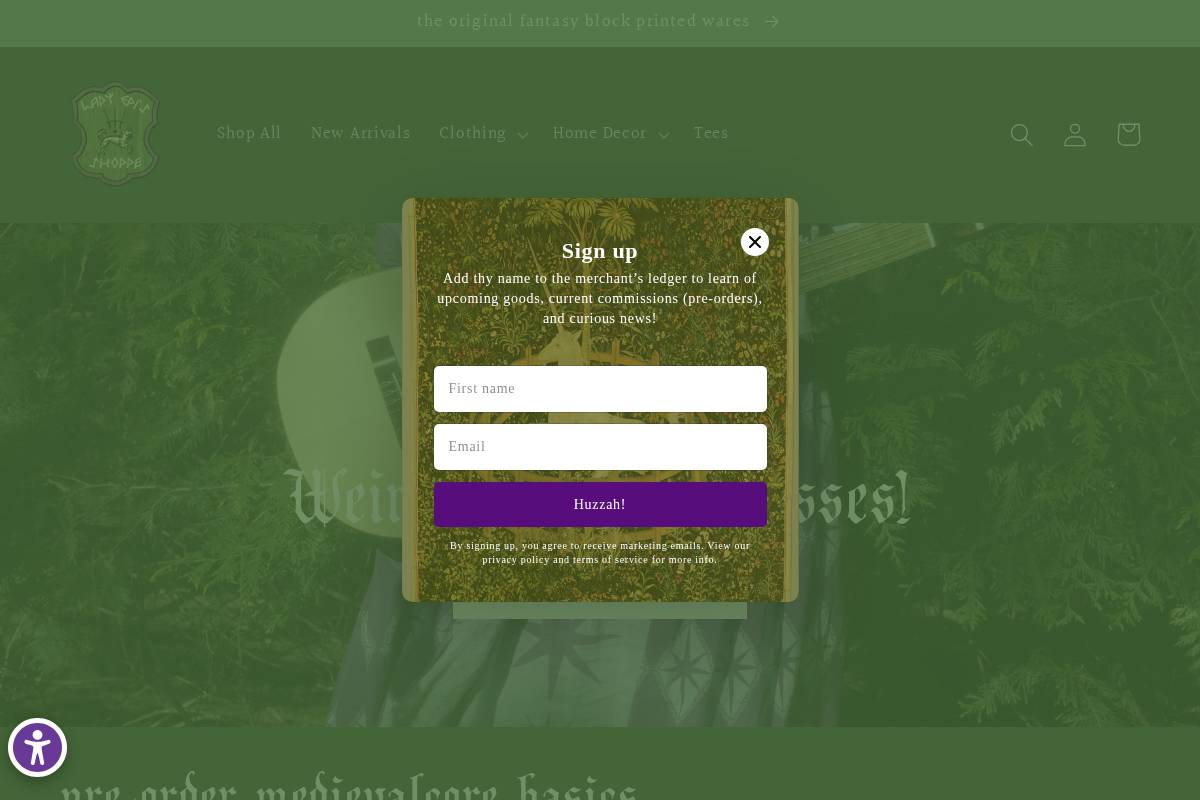 ladyepisshoppe.com homepage screenshot