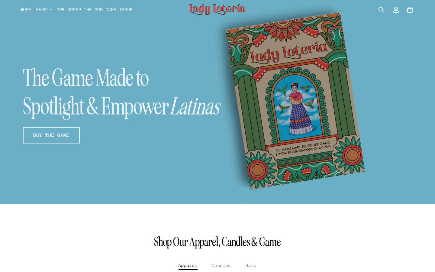 ladyloteria.com homepage screenshot