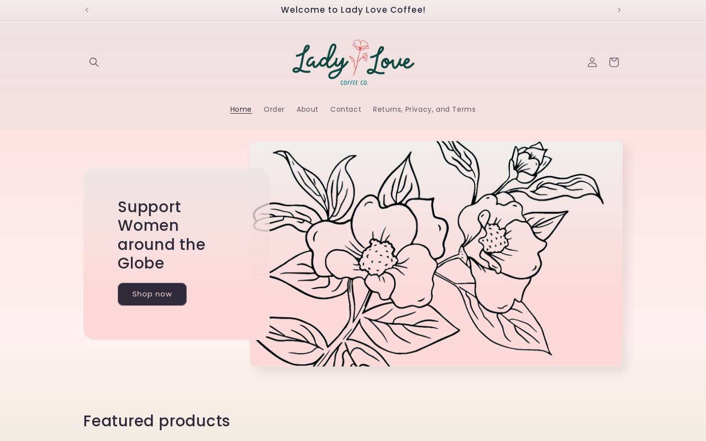ladylovecoffee.com homepage screenshot