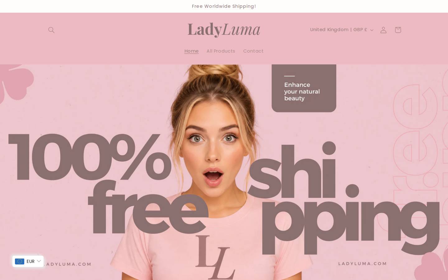 ladyluma.com homepage screenshot