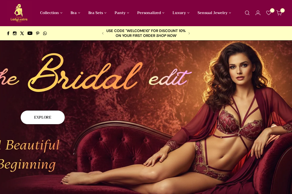 ladylustra.com homepage screenshot