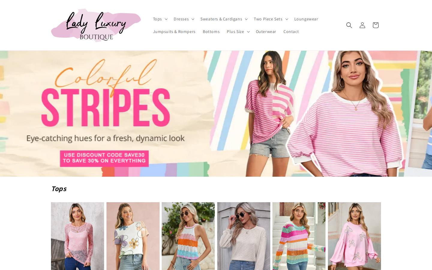 ladyluxuryboutique.com homepage screenshot