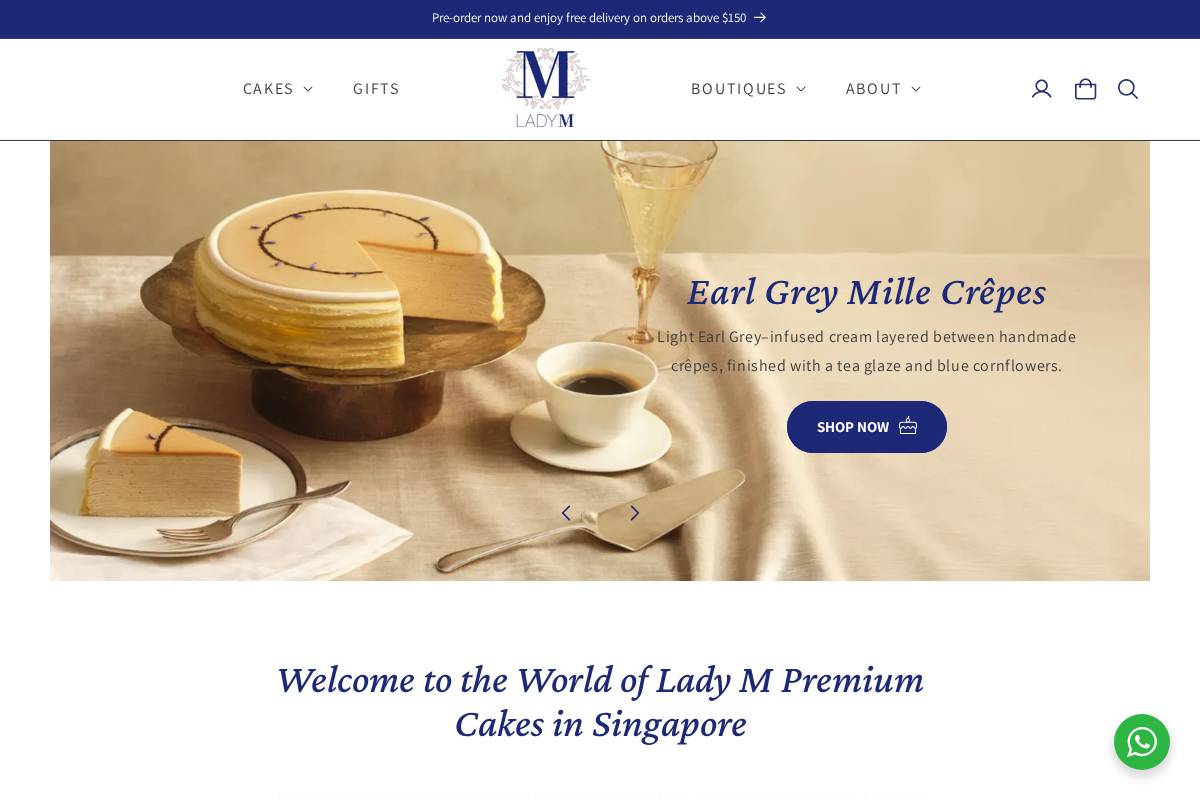 Lady M homepage screenshot