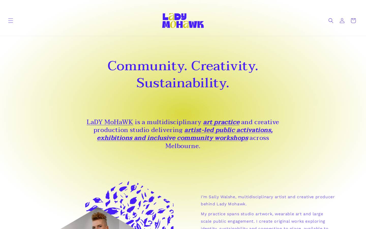 ladymohawk.com.au homepage screenshot