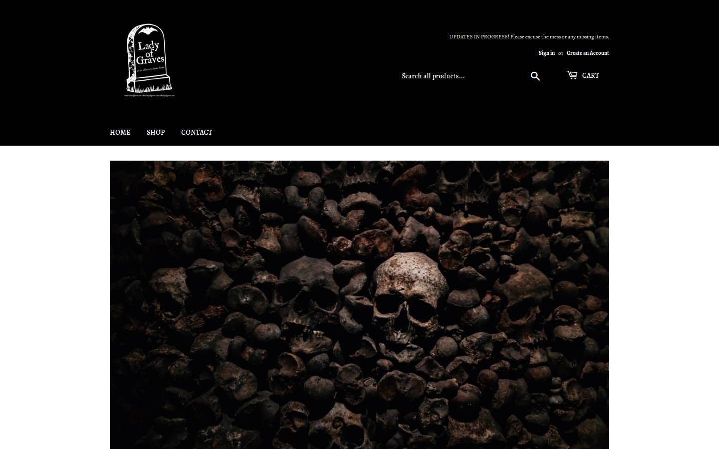 ladyofgraves.com homepage screenshot