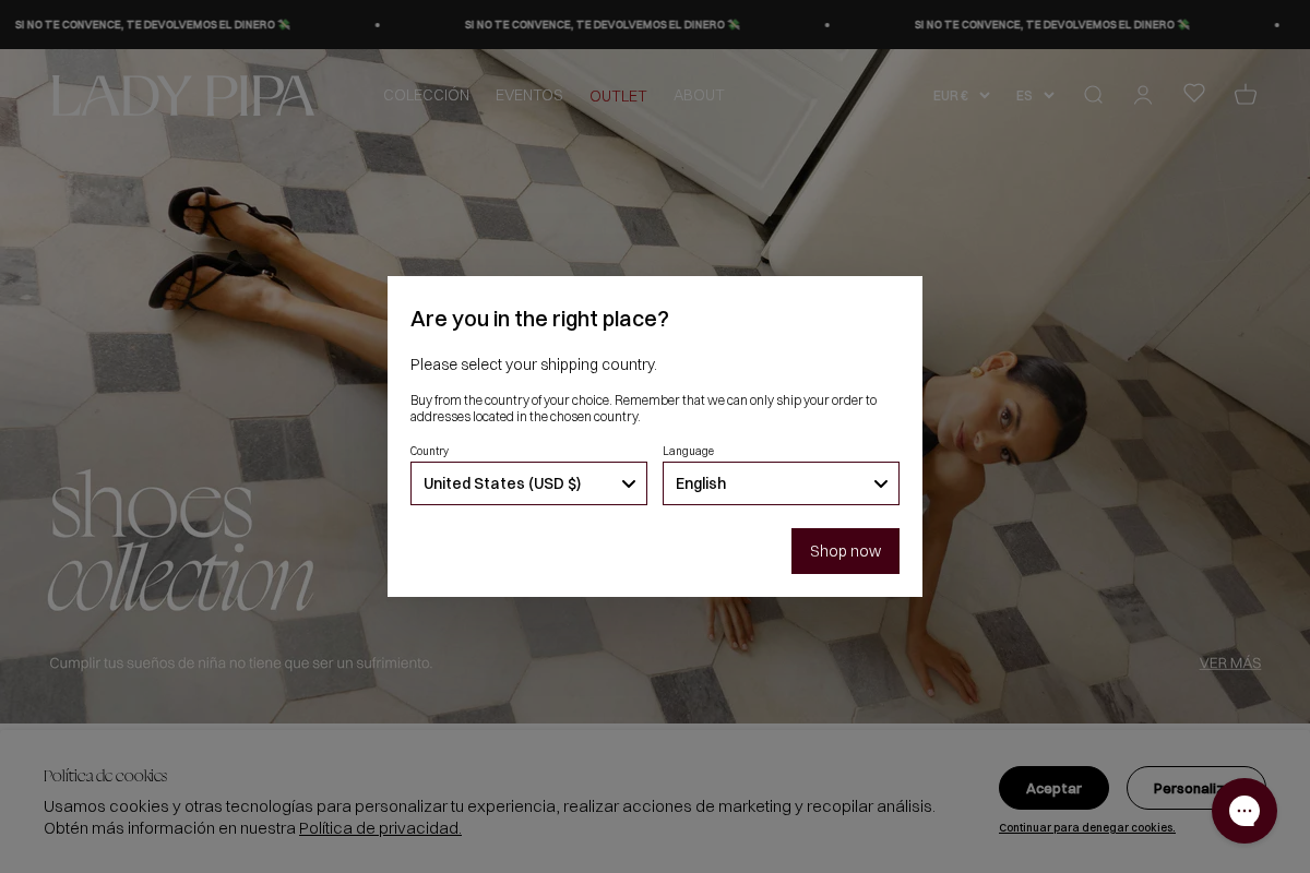 Lady Pipa homepage screenshot