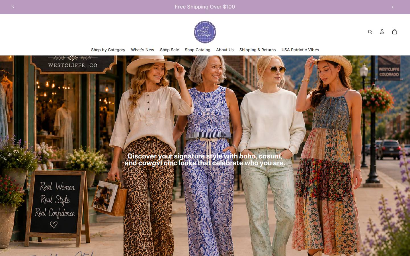 ladyuniqueboutique.com homepage screenshot