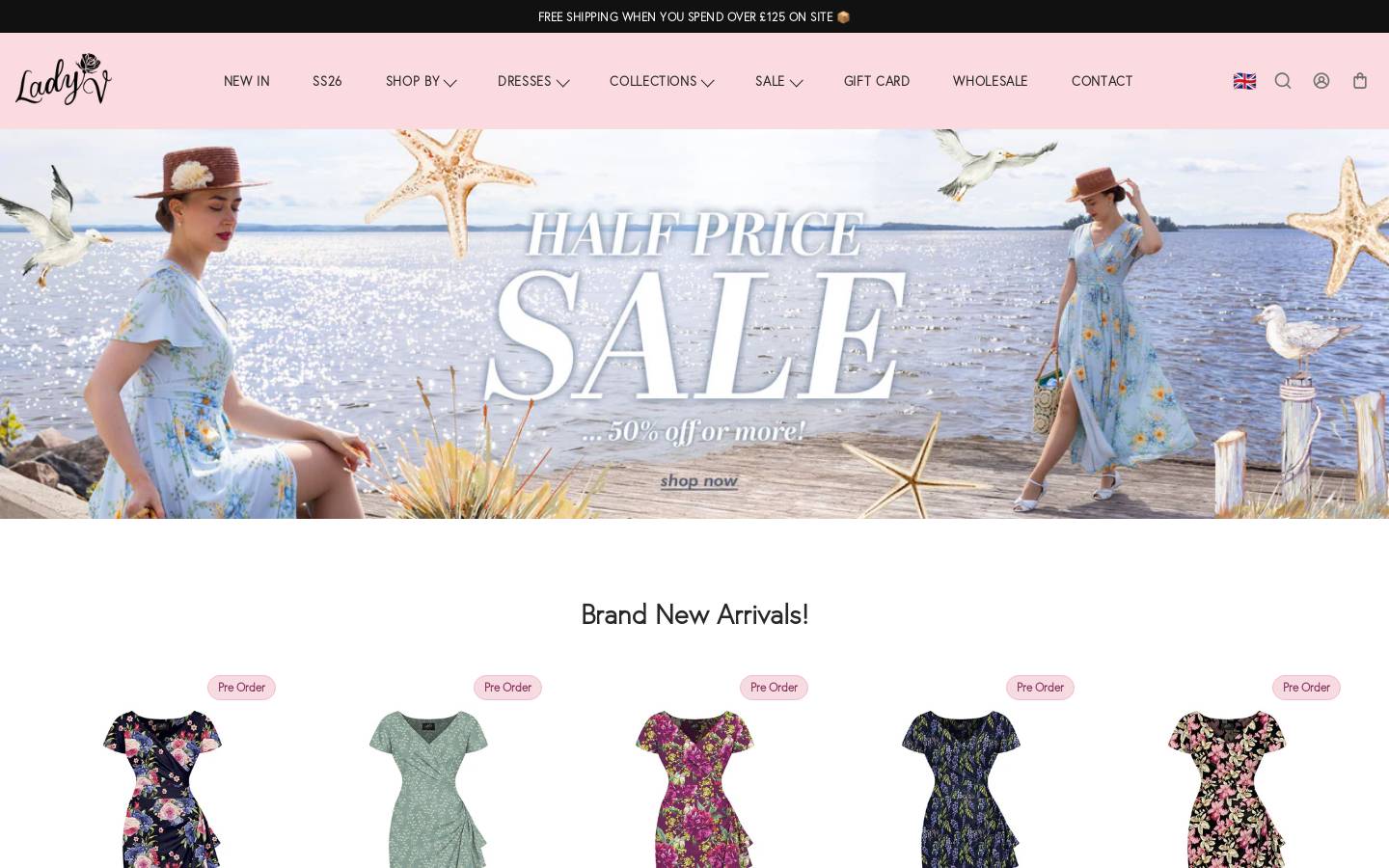 Lady V London homepage screenshot