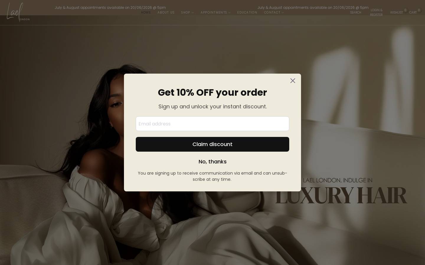 laellondon.com homepage screenshot