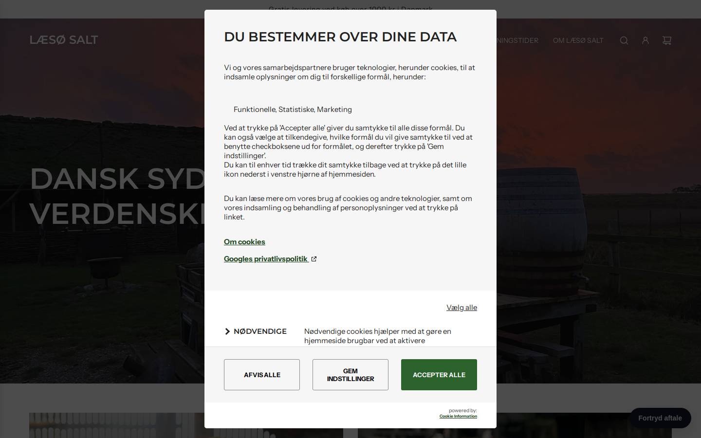 Laesoesalt homepage screenshot
