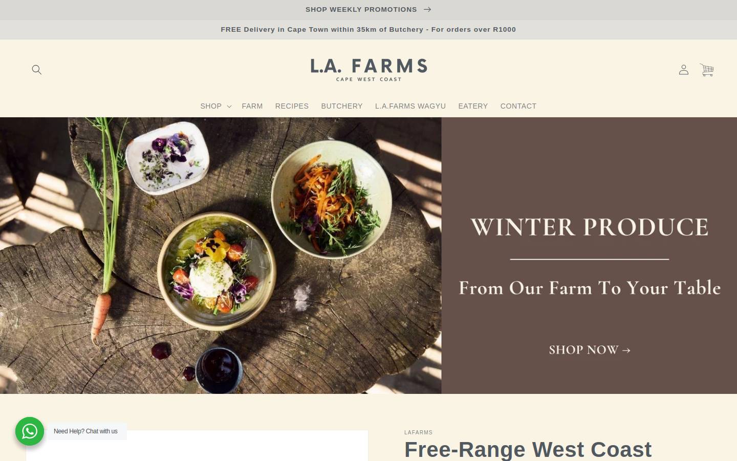 lafarms.co.za homepage screenshot
