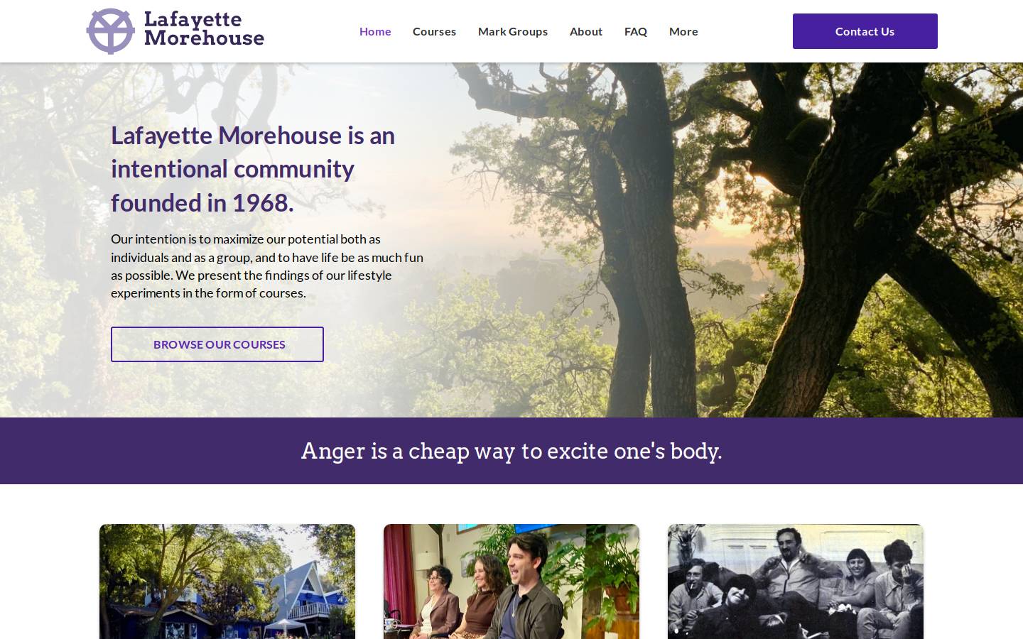 lafayettemorehouse.com homepage screenshot