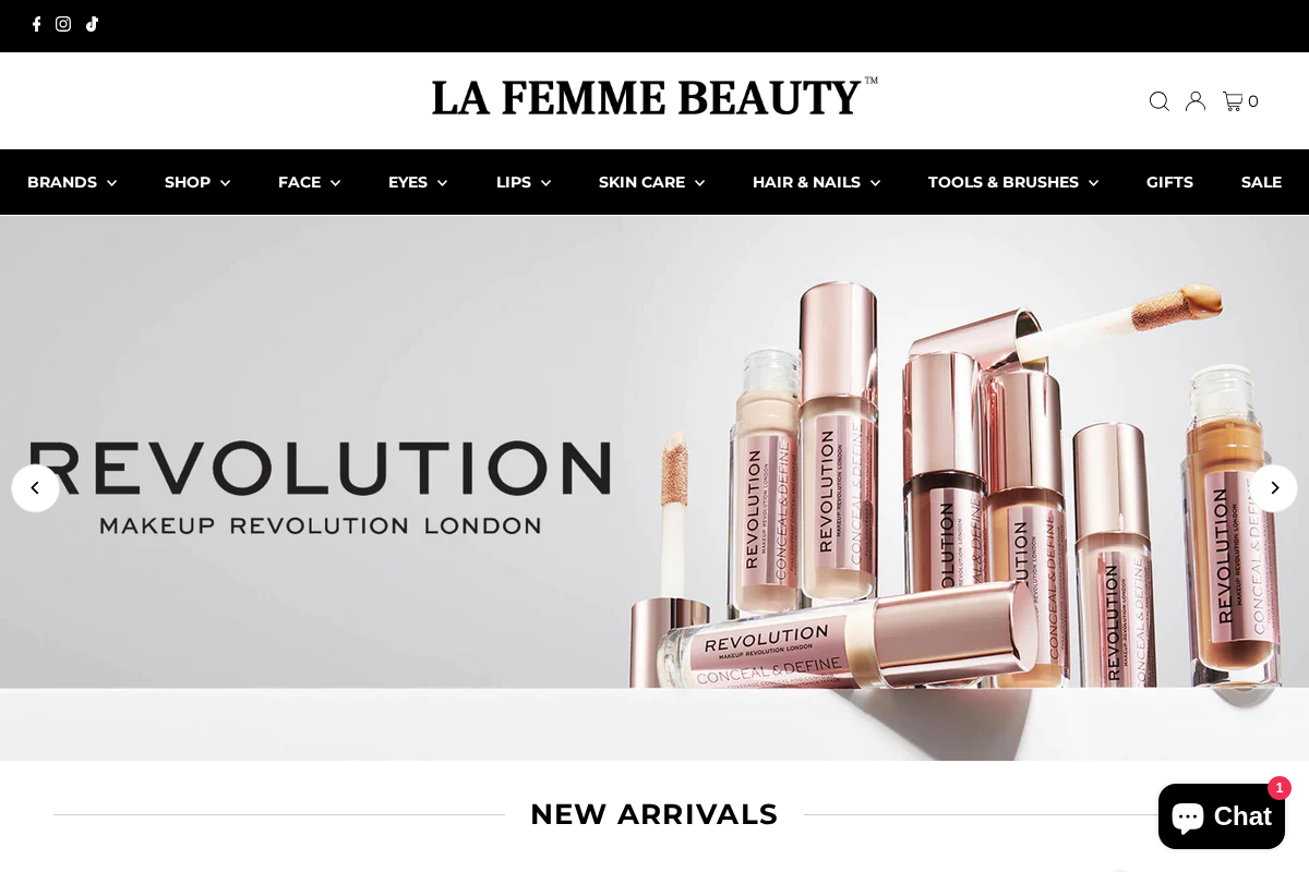 lafemmebeauty.co.nz homepage screenshot