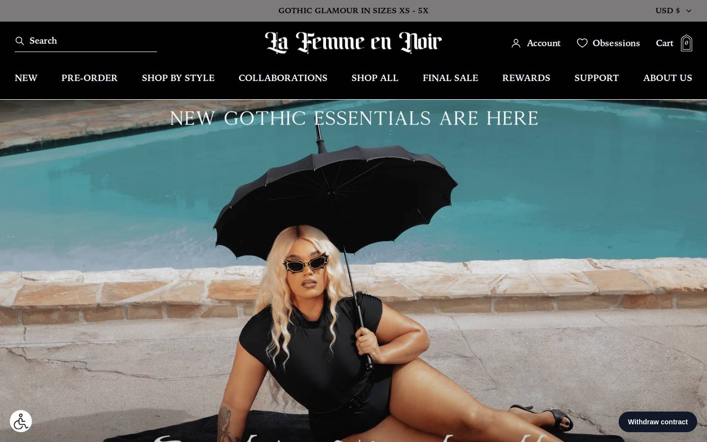 lafemmeennoir.net homepage screenshot