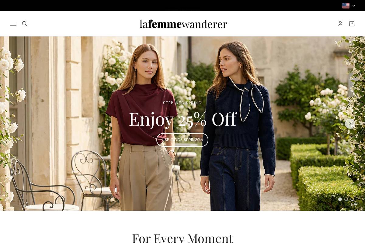 La Femme Wanderer homepage screenshot