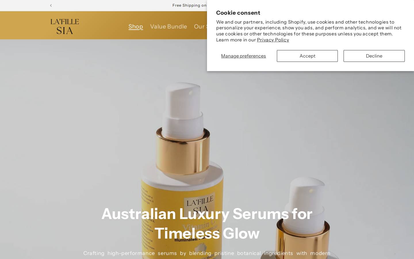 lafillesia.com.au homepage screenshot