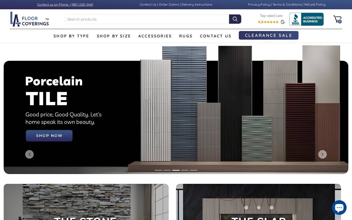 Lafloorcoverings homepage screenshot