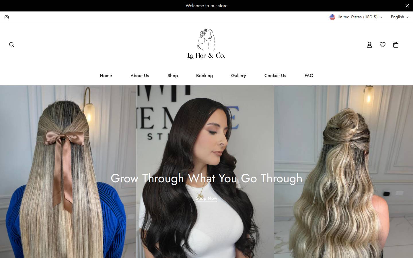 laflorhair.com homepage screenshot