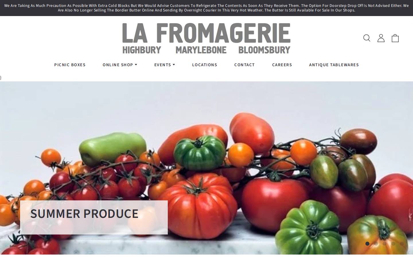 Lafromagerie homepage screenshot
