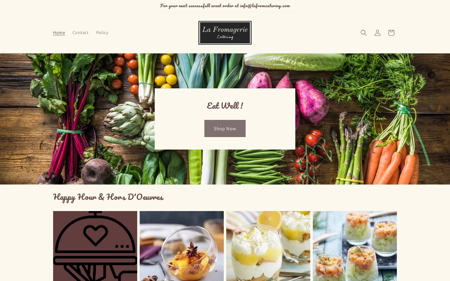 lafromcatering.com homepage screenshot