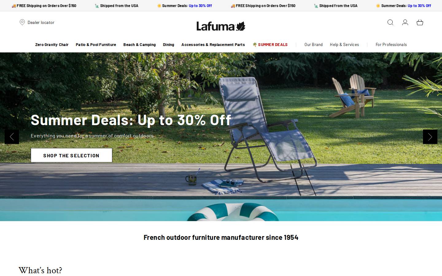 lafumausa.com homepage screenshot