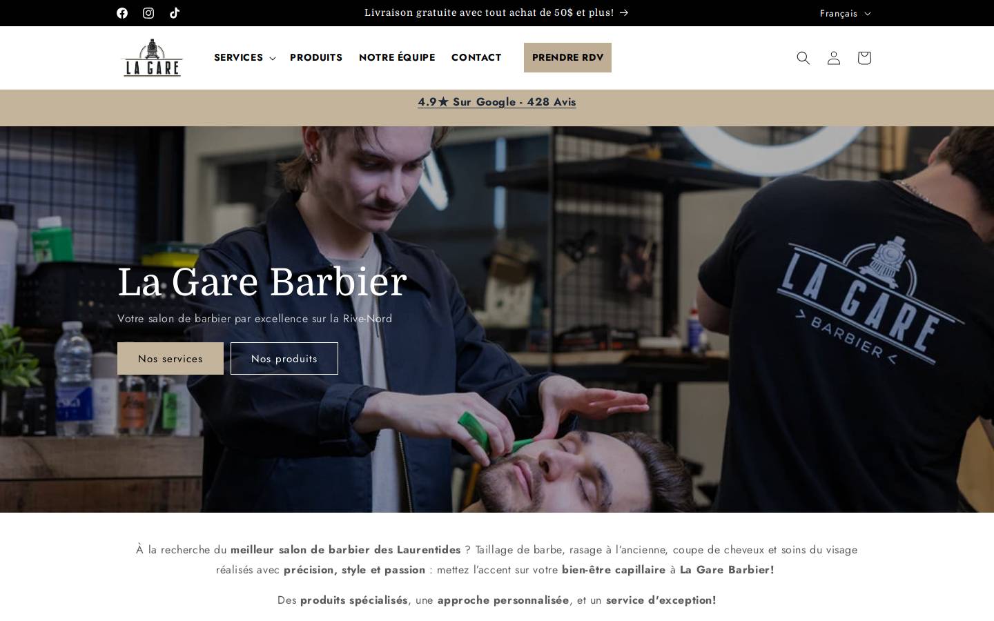 lagarebarbier.ca homepage screenshot