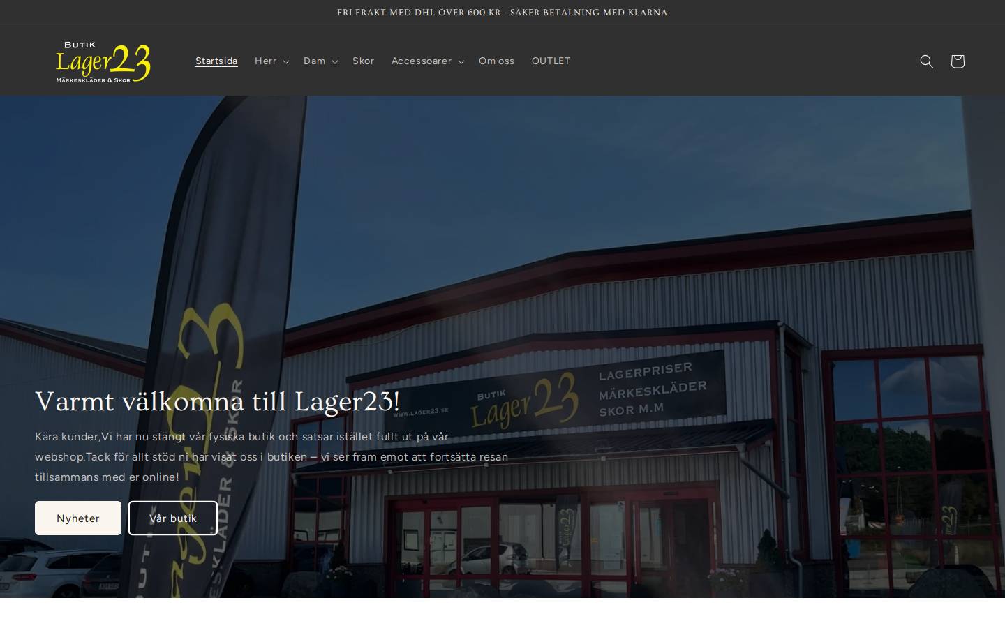 lager23.se homepage screenshot