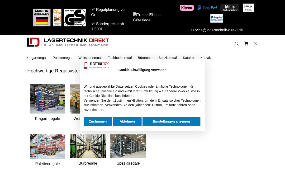 Lagertechnik Direkt homepage screenshot