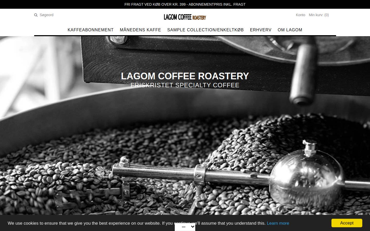 Lagom Coffee Roastery homepage screenshot