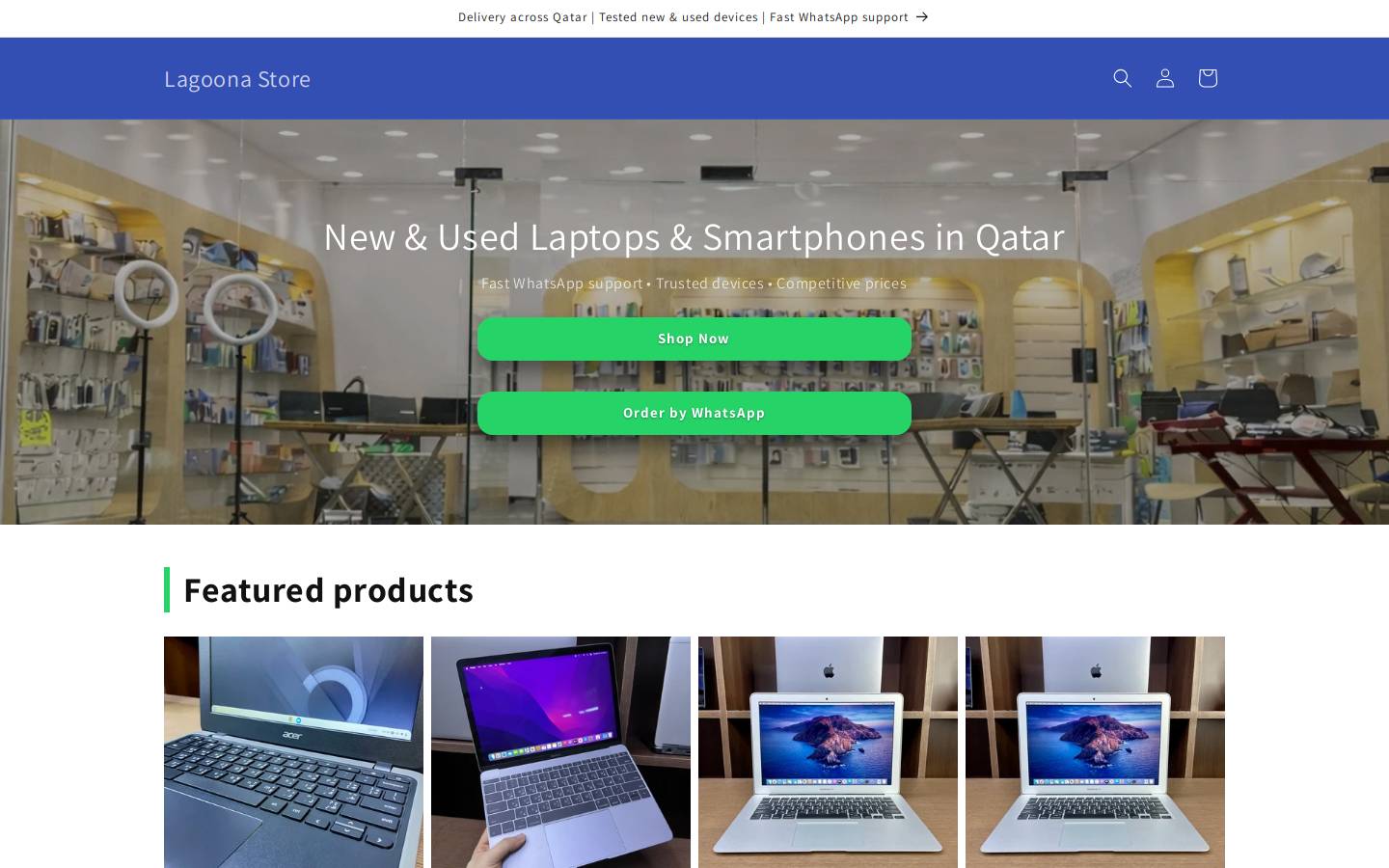 lagoonashop.com homepage screenshot