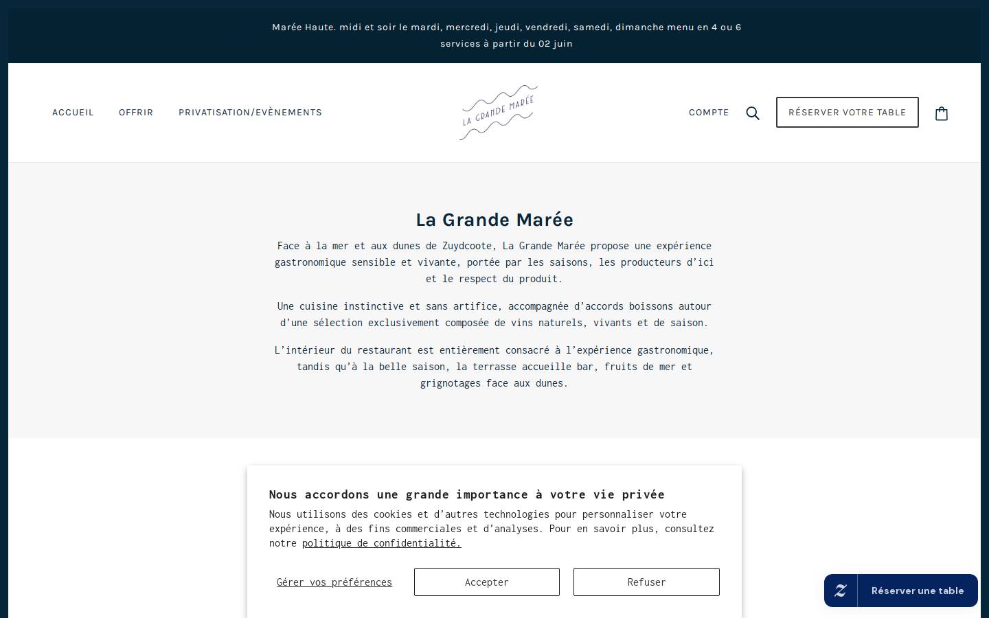 lagrandemaree.com homepage screenshot