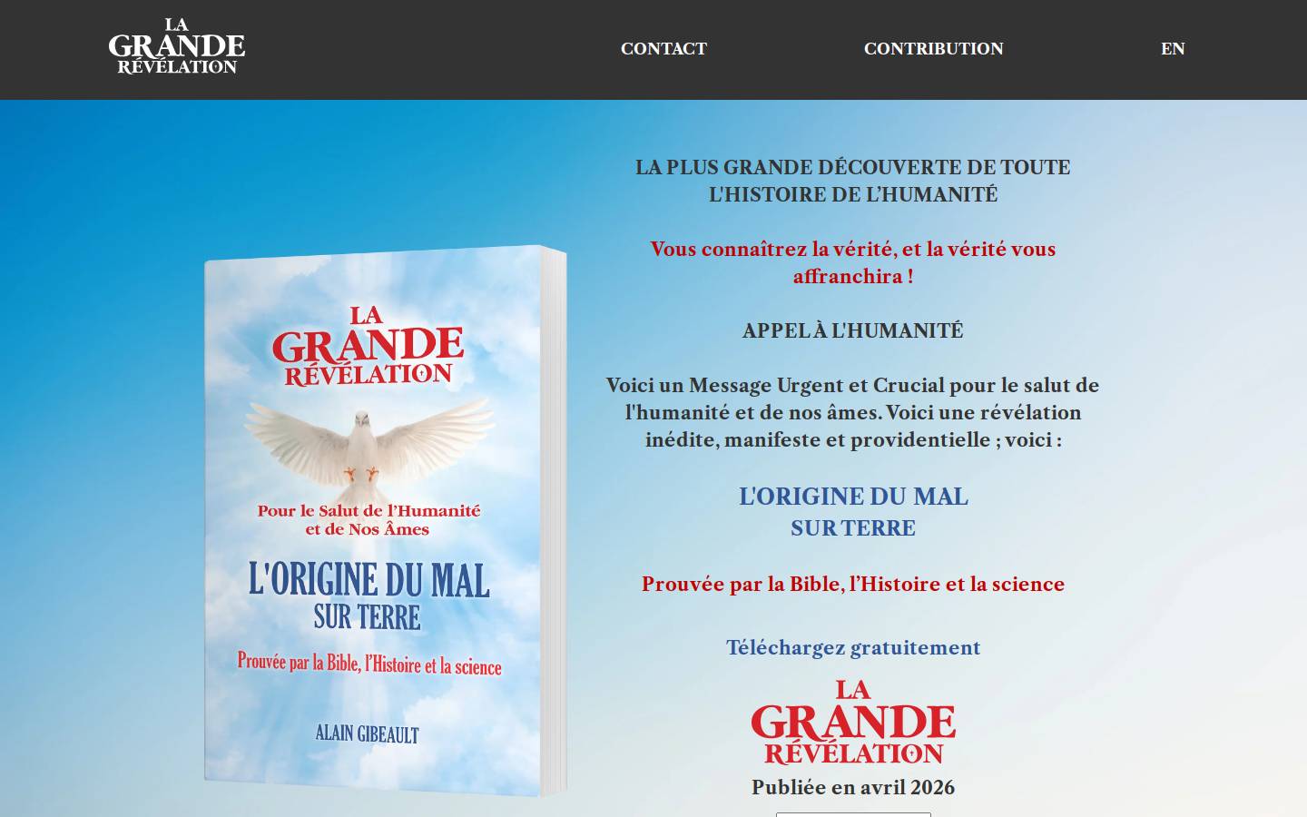 lagranderevelationdedieu.com homepage screenshot