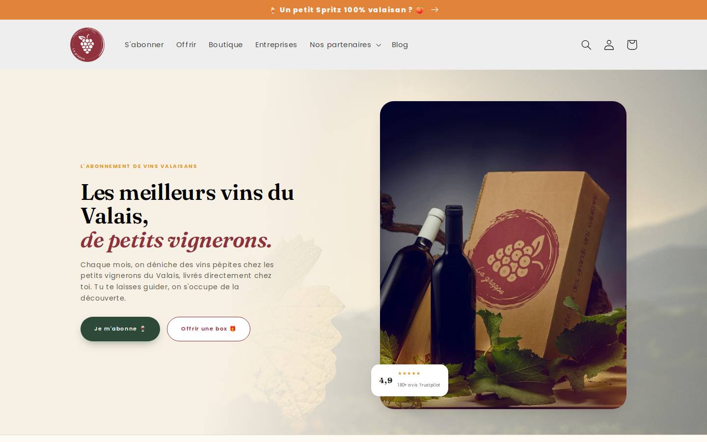 La grappe homepage screenshot