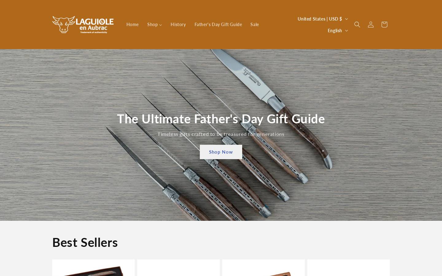 laguioleenaubracshop.com homepage screenshot