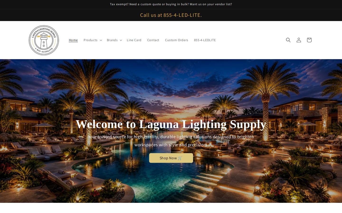 lagunalightingsupply.com homepage screenshot