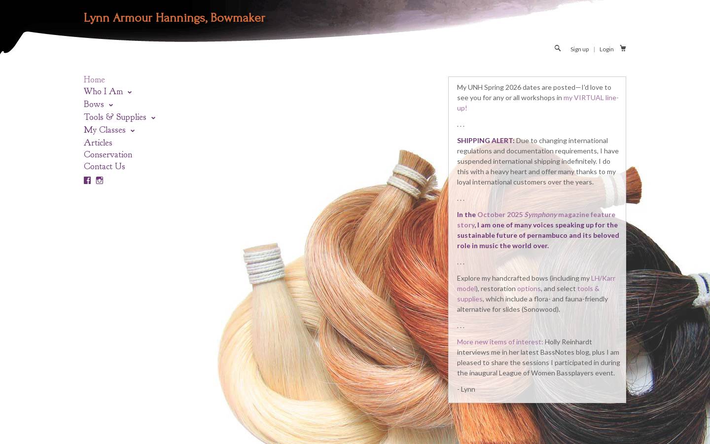 lahbows.com homepage screenshot