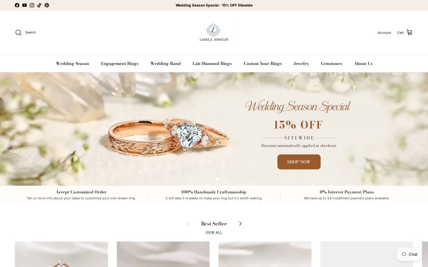 Lahela Jewelry homepage screenshot