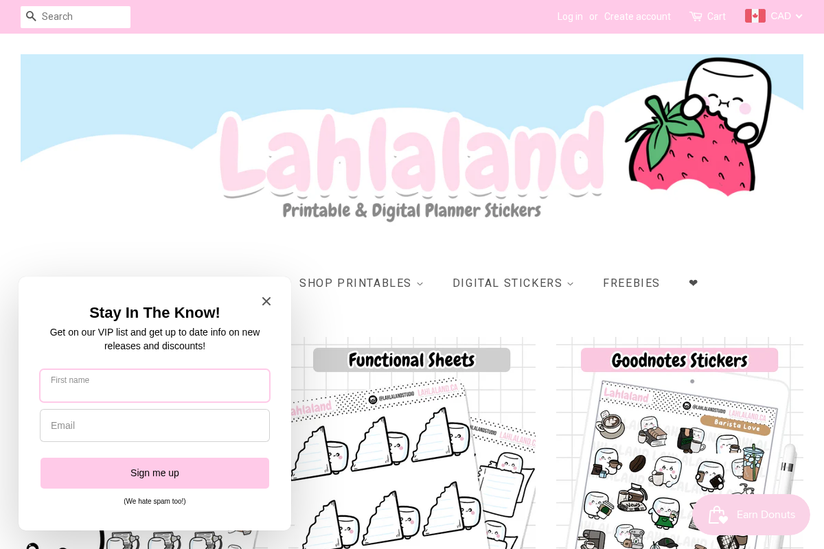 Lahlaland - Printable Planner Stickers homepage screenshot