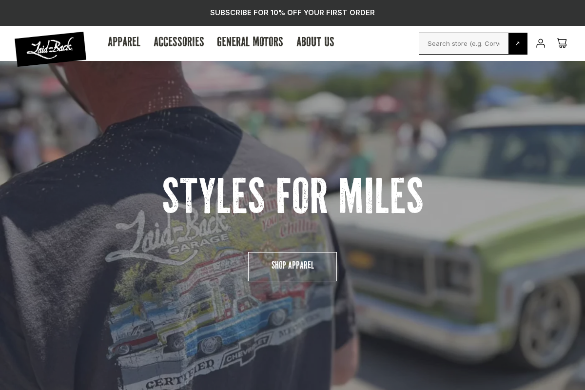 Laid-Back homepage screenshot