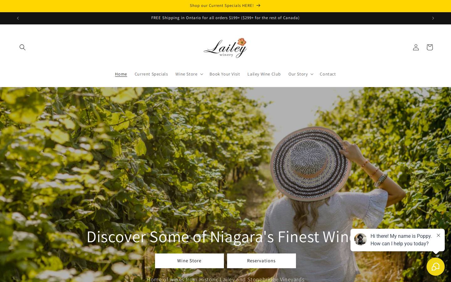 laileywines.com homepage screenshot