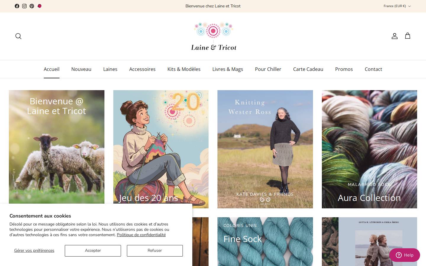 laineettricot.com homepage screenshot