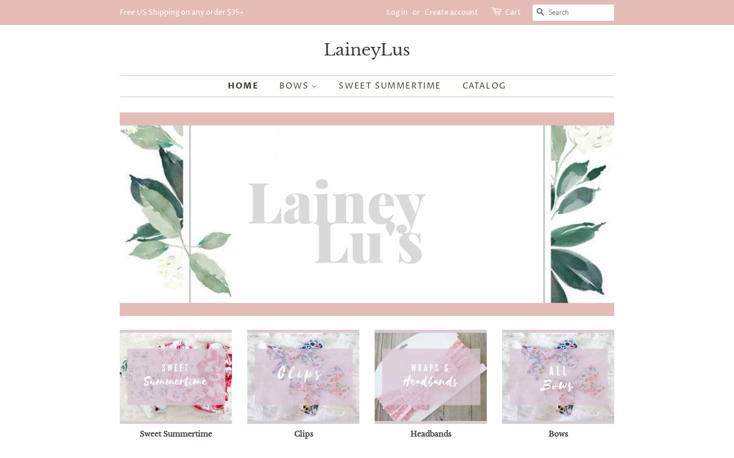 laineylus.com homepage screenshot