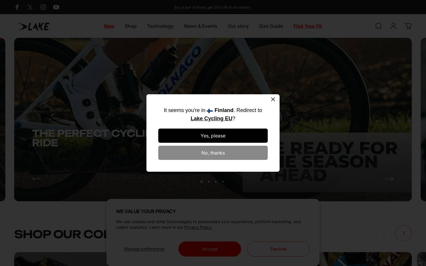 Lake Cycling  homepage screenshot