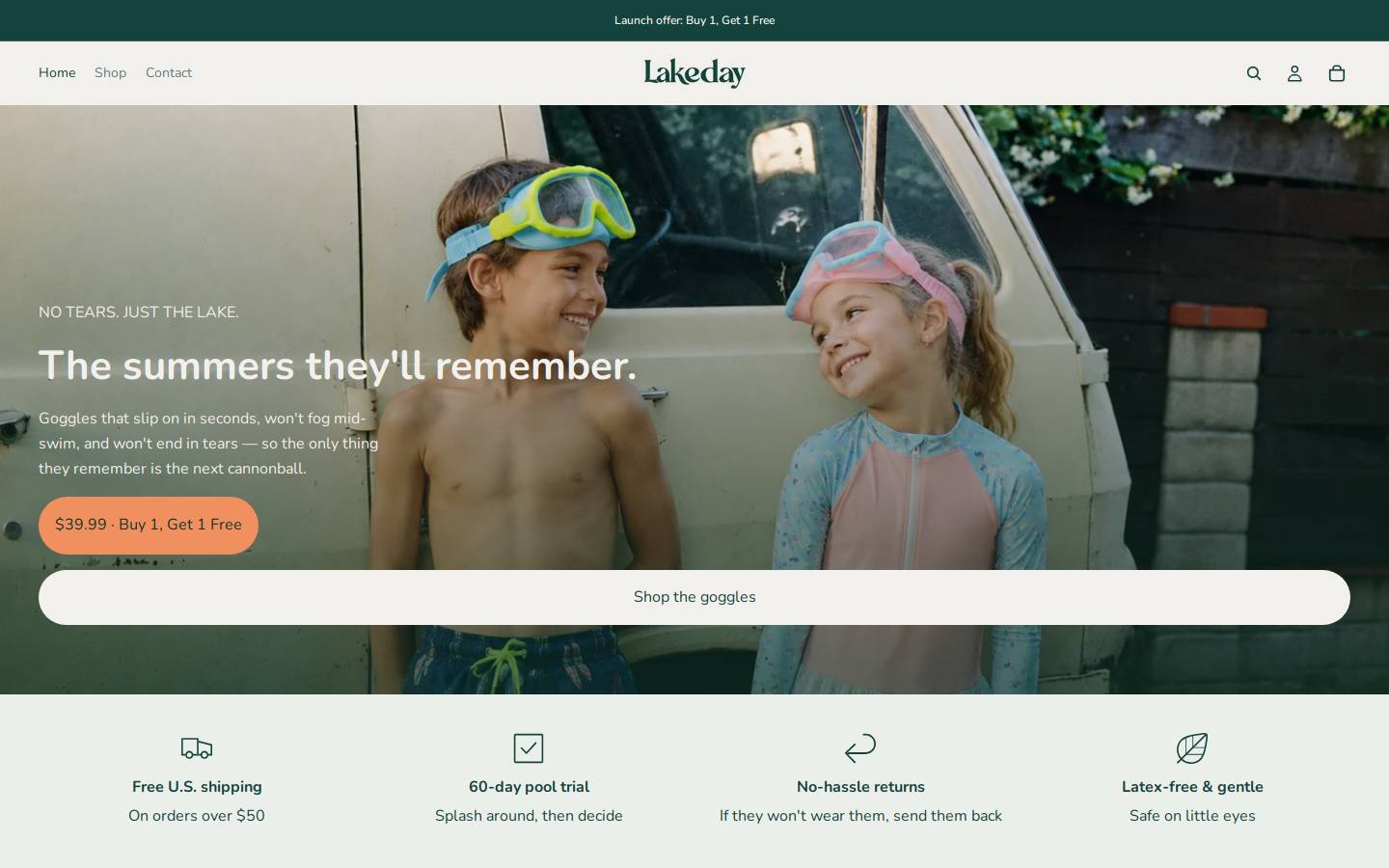 lakeday.store homepage screenshot