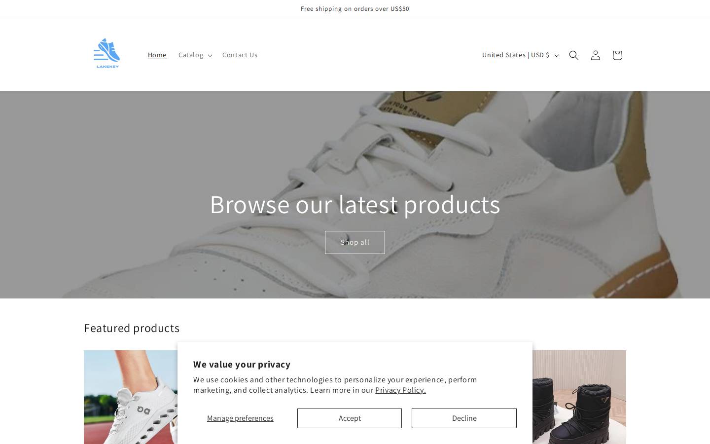 Lakekey homepage screenshot