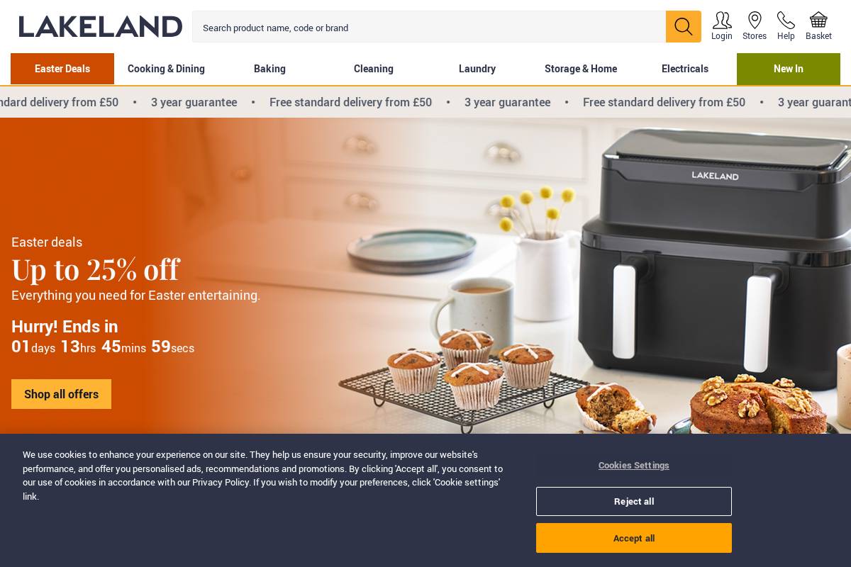 Lakeland homepage screenshot