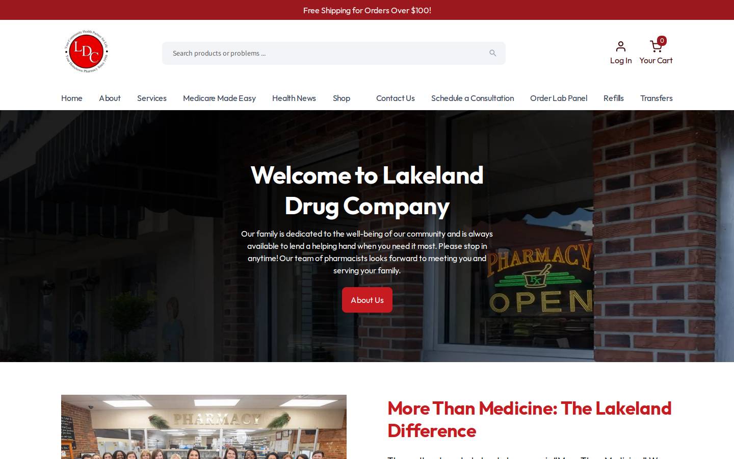 lakelanddrug.com homepage screenshot