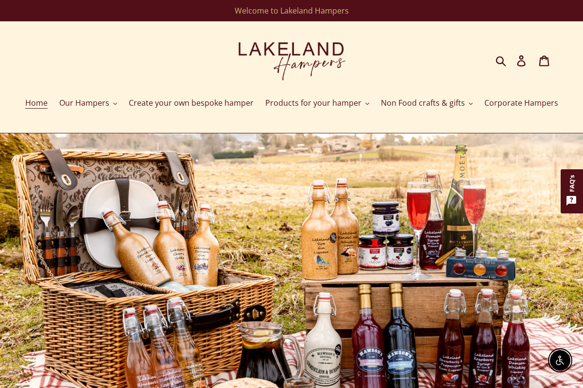 lakelandhampers.co.uk homepage screenshot
