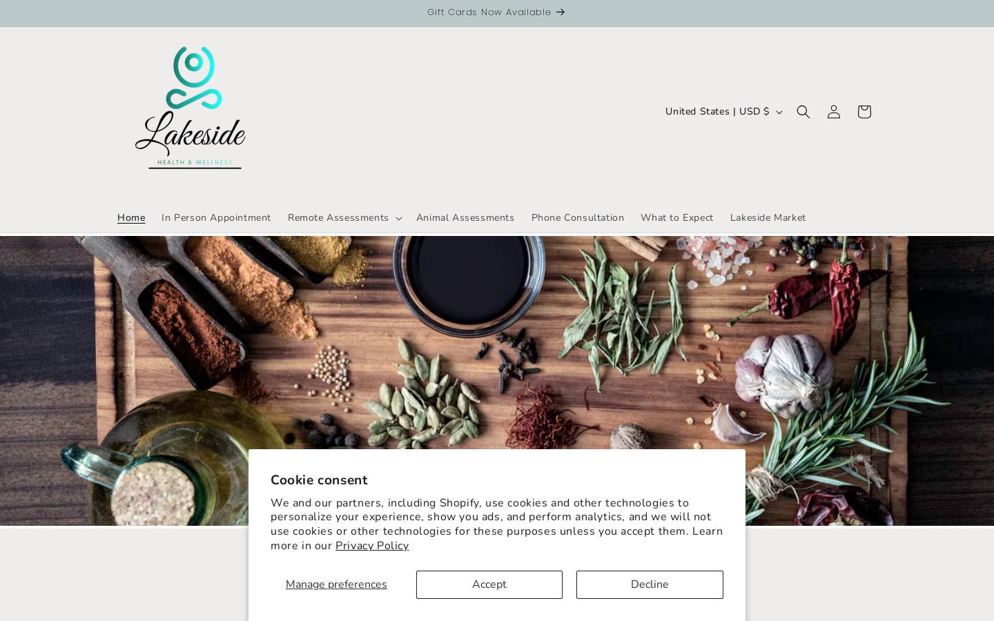 lakesidehealthandwellness.com homepage screenshot
